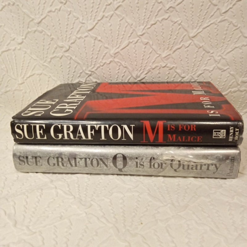 Q Is for Quarry ( Signed Copy ) & M is for Malice ( 2 Book Bundle. HARDBACK 