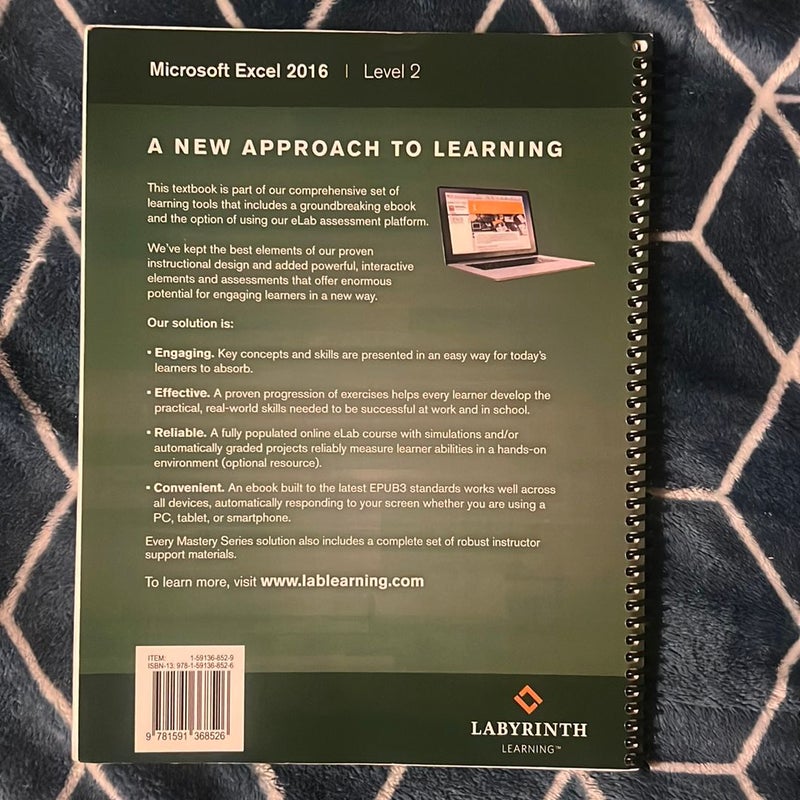 Microsoft Excel 2016: Level 2, Printed Textbook