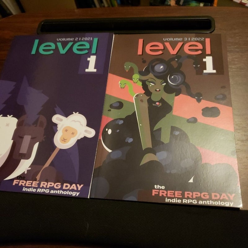 Level 1 Indie RPG Anthology Vol. 2 2021 and Vol. 3 2022 Free RPG Day