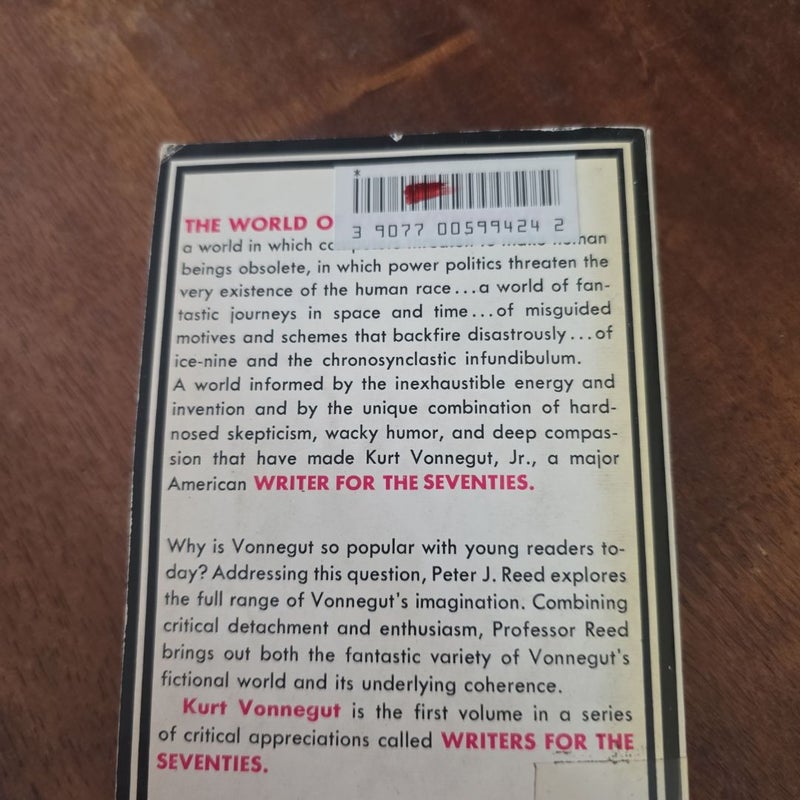 FIRST EDITION, VINTAGE 1972 Writers For The 70's-Kurt Vonnegut, Jr. [by Peter J. Reed] *ex-library*