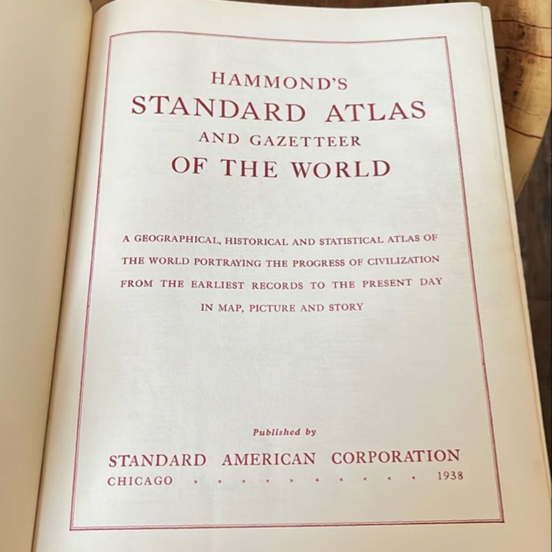 1938 Hammond’s Standard Atlas and Gazetteer of the World