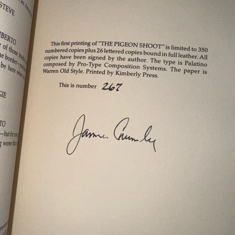 THE PIGEON SHOOT SIGNED LIMITED 