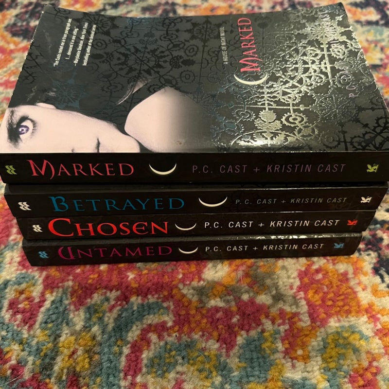 House Of Night Series Lot 1-4 Books By P.C. & Kristin Cast - EXCELLENT