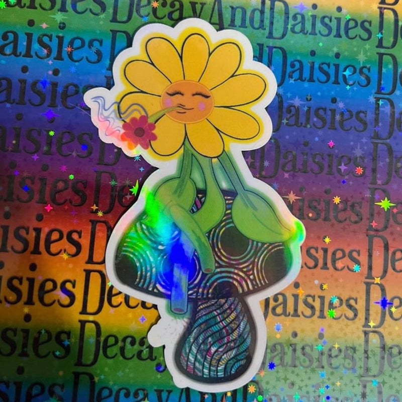 Mo Sunshine The Flower Toking Flower Iridescent Sticker
