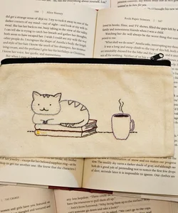 Hand Embroidered Bookish Pouch