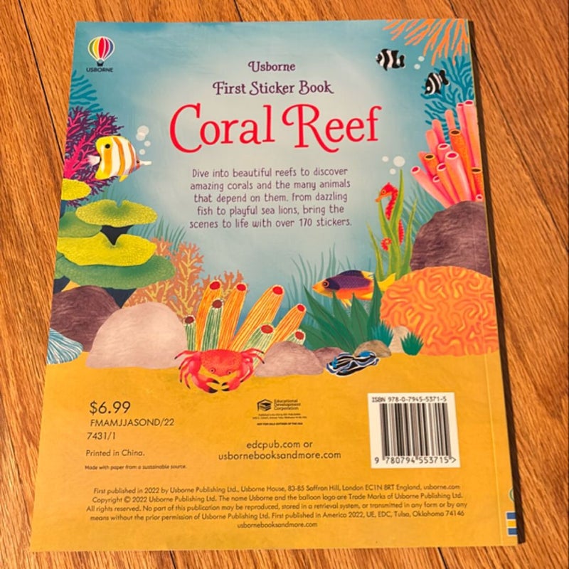 First sticker book coral reef