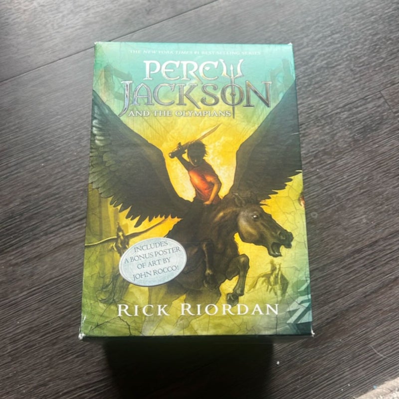 Percy Jackson and the Olympians 5 Book Paperback Boxed Set (new Covers W/poster)
