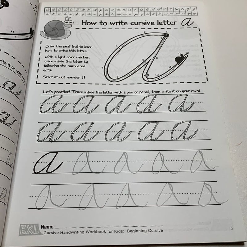 Cursive Handwriting Workbook for Kids