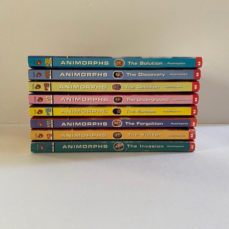 Animorphs: The Invasion; The Visitor; The Forgotten; The Escape; The Underground; The Decision; The Discovery; The Solution