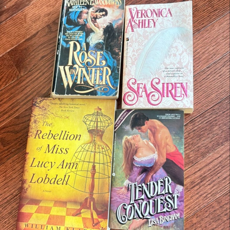 4 different romance novels $3 each 4 for $ 10 