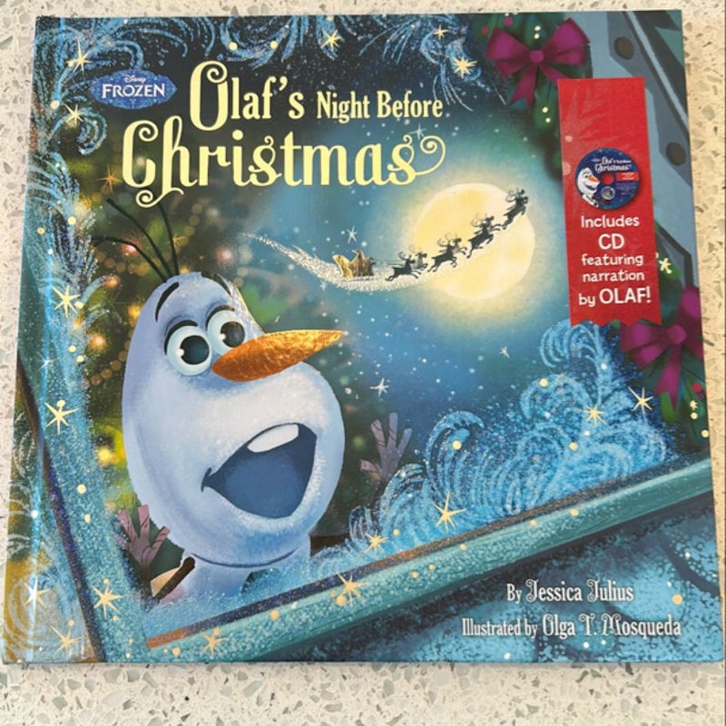 Frozen Olaf's Night Before Christmas Book and CD