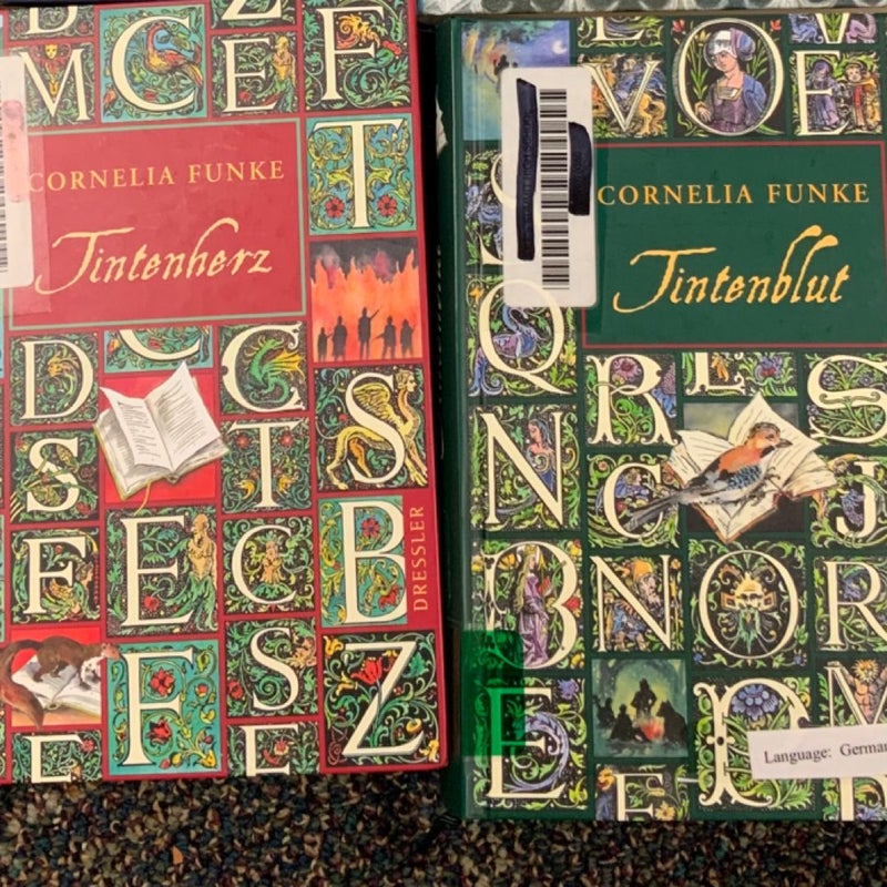 Tintenherz Series by Cornelia Funke (Inkheart series in German) volumes I and II