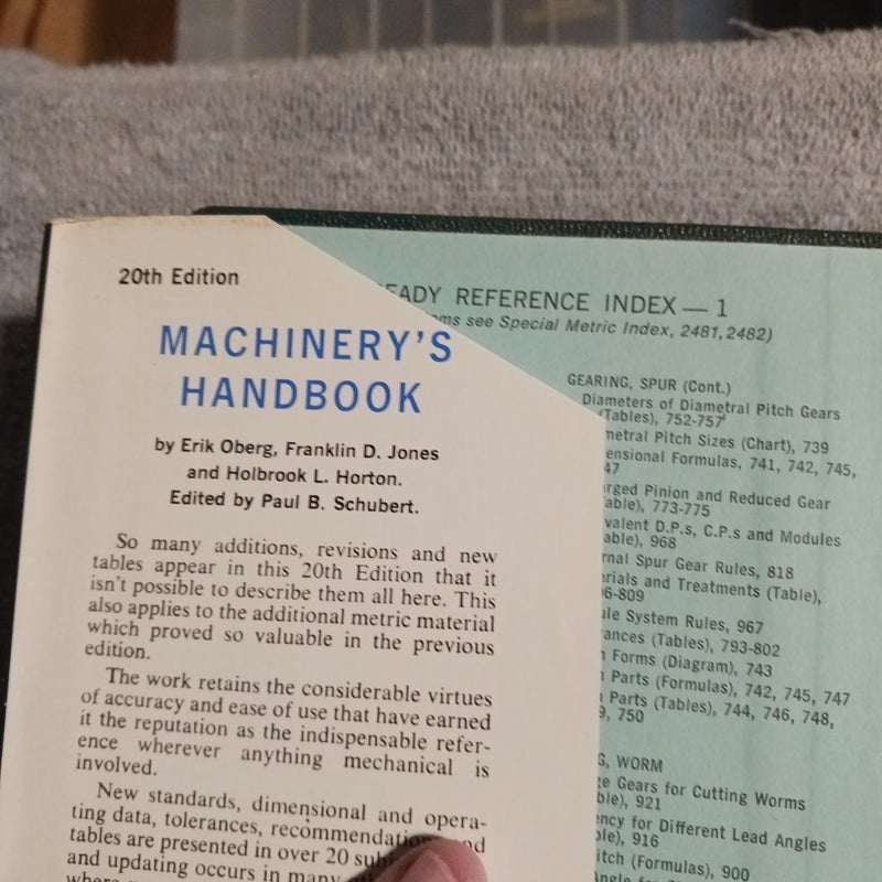 Machinerys Handbook 20th edition