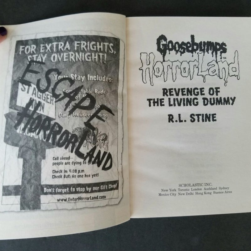 GOOSEBUMPS HORRORLAND LOT OF 12 VINTAGE HORROR BOOKS R.L. STINE #1-15