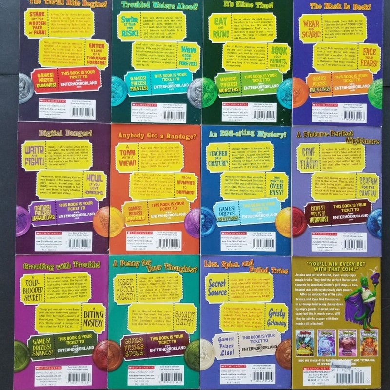 GOOSEBUMPS HORRORLAND LOT OF 12 VINTAGE HORROR BOOKS R.L. STINE #1-15