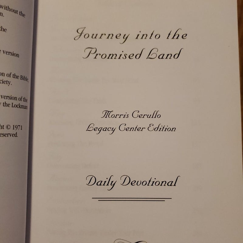 Journey into the promised land daily devotional