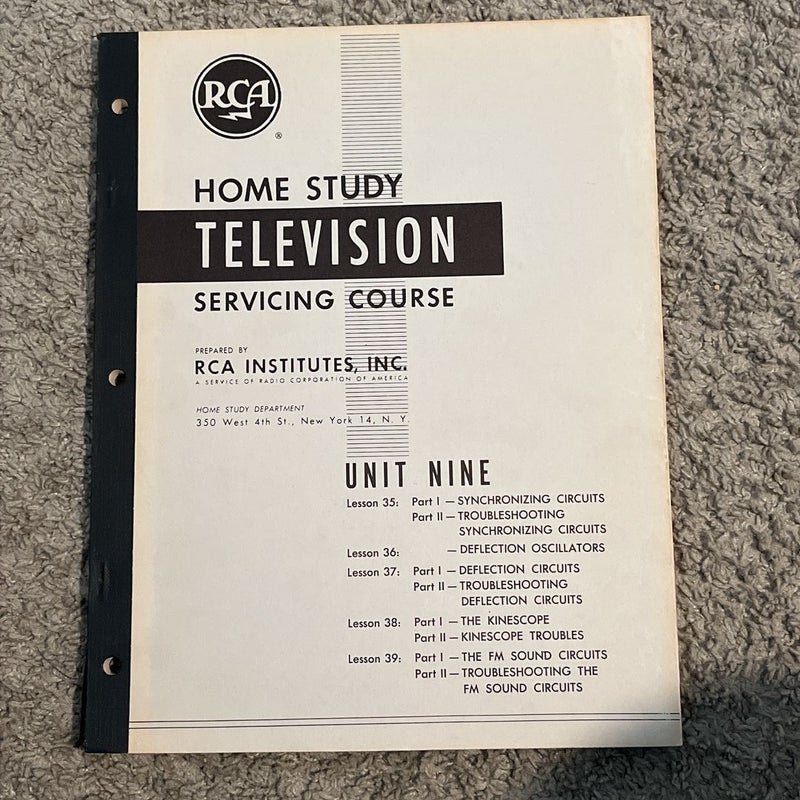 RCA Home Study TV Servicing Course Unit 9