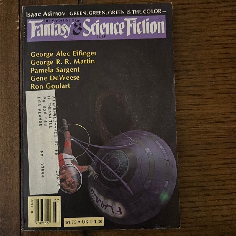 Fantasy and Science Fiction Magazing July edition 