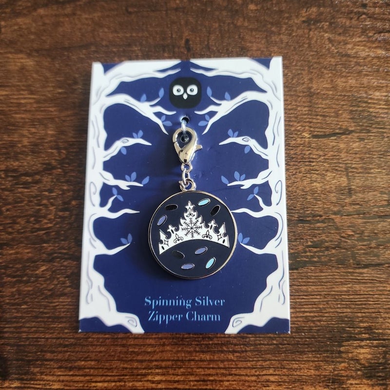 Spinning Silver Zipper Charm Owlcrate