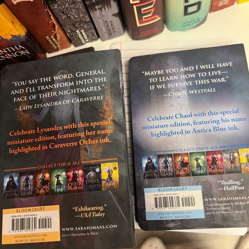 Throne of Glass mini character editions 