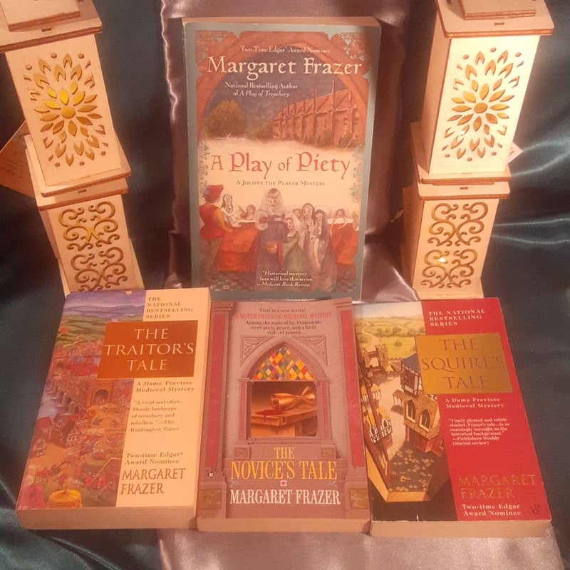 4 Medieval Mysteries by Margaret Frazer : The Traitor's Tale, Novice's Tale, Squire's Tale, A Play of Piety