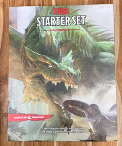 Dungeons and Dragons Starter Set (Six Dice, Five Ready-To-Play d&d Characters with Character Sheets, a Rulebook, and One Adventure)