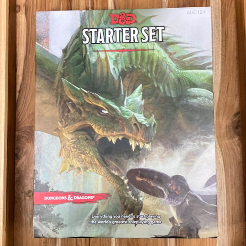 Dungeons and Dragons Starter Set (Six Dice, Five Ready-To-Play d&d Characters with Character Sheets, a Rulebook, and One Adventure)