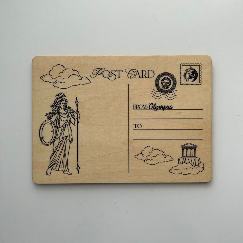 Mount Olympus Inspired Wooden Postcard (Fairyloot)