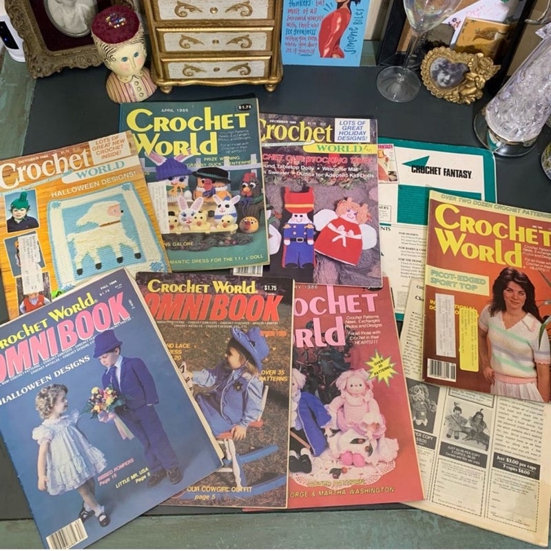 9 Crochet World Magazines from 1986