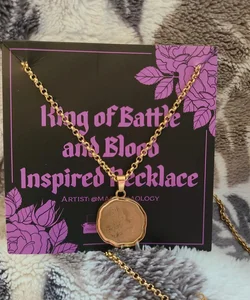 Bookish box necklace inspired by King of Battle and Blood 