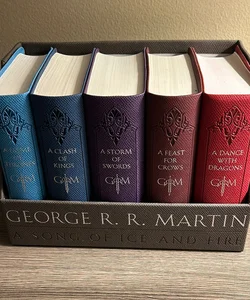 George R. R. Martin's A Game of Thrones Leather-Cloth Boxed Set (Song of  Ice and Fire Series): A Game of Thrones, A Clash of Kings, A Storm of  Swords, A Feast for