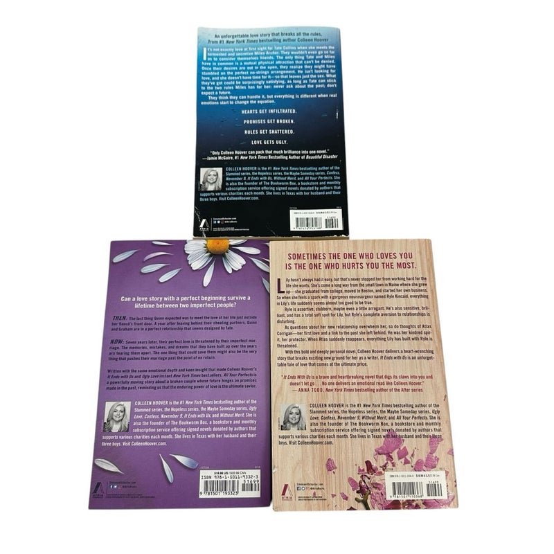Colleen Hoover Ugly Love, It Ends With Us, All Your Perfects Bundle