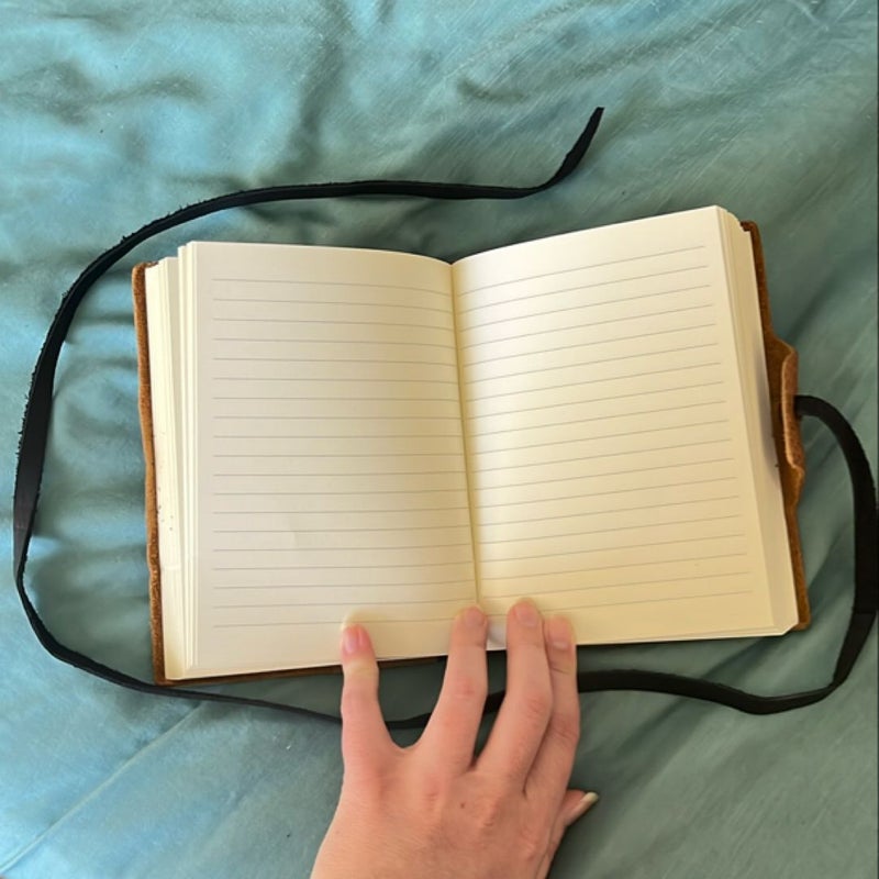 Rustic Black-Brown Leather Wrap Journal