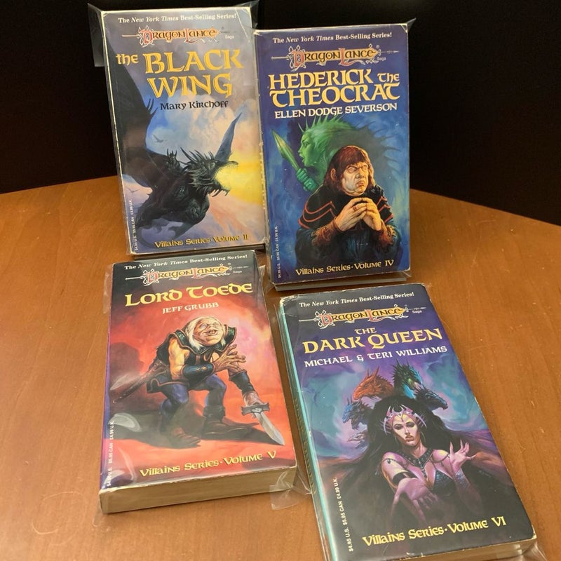 Vintage DragonLance: Villains Series: The Black Wing, Hederick the Theocrat, Lord Toede, The Dark Queen