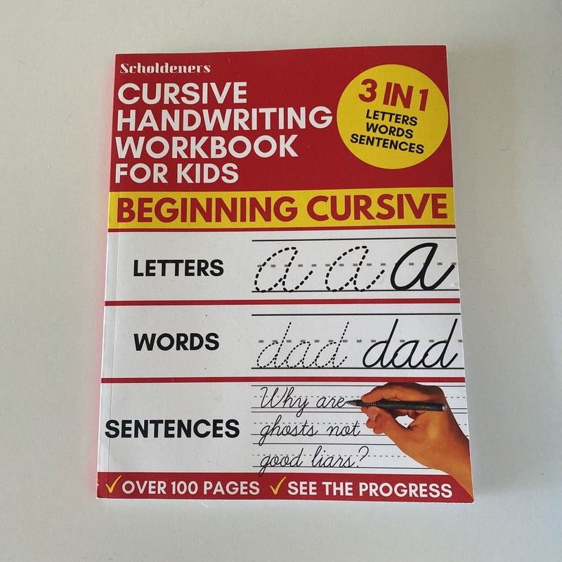 Cursive handwriting workbook for kids