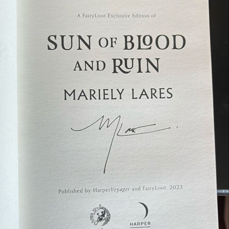 Sun of Blood and Ruin SIGNED FAIRYLOOT EXCLUSIVE EDITION