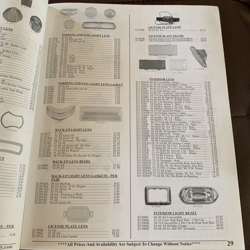 Oldsmobile 1941-1975 Parts Catalog