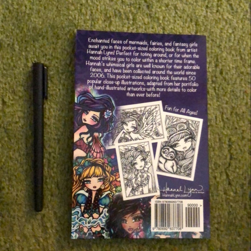 Enchanted Faces: Mermaids, Fairies, and Fantasy Pocket-Sized Coloring Book