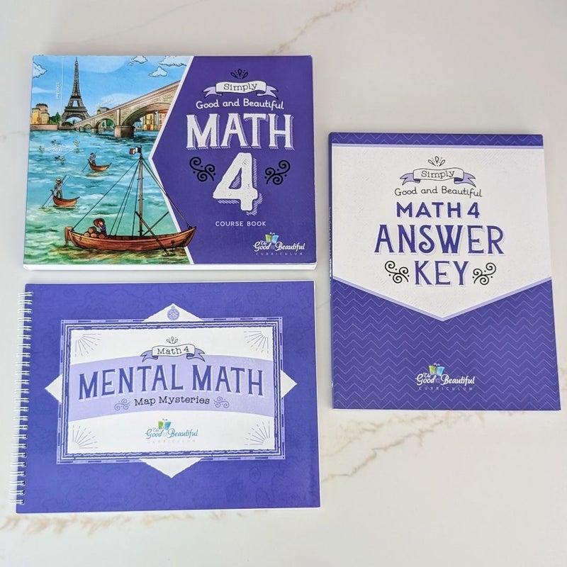 The Good and the Beautiful Math 4 Bundle (Course Book, Mental Math Book, Answer Key) 