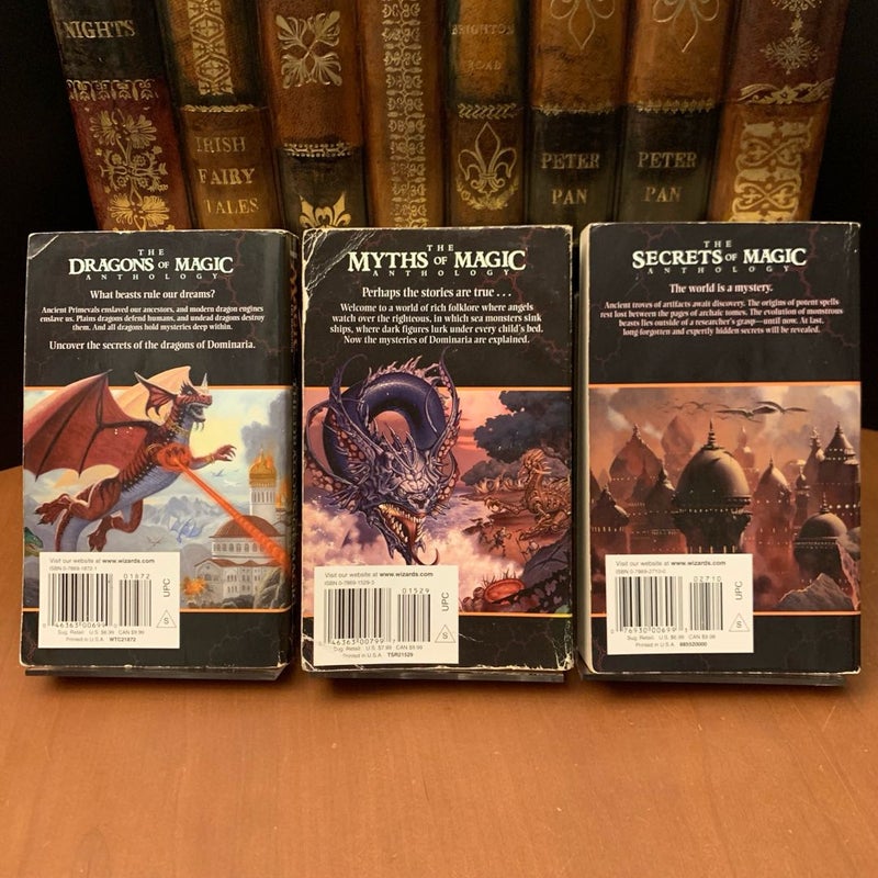 6 Magic The Gathering Anthology Set: Tapestries, Distant Planes, Rath and Storm, The Dragons of Magic, The Myths of Magic, The Secrets of Magic, All First Edition First Printing