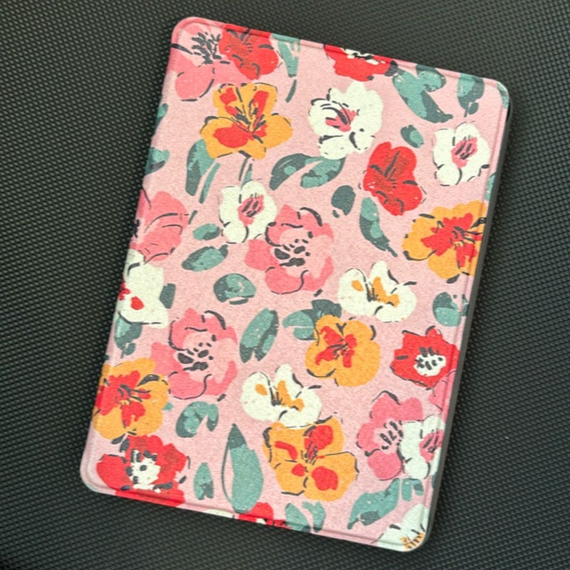 Beach and bubbly flower kindle case 