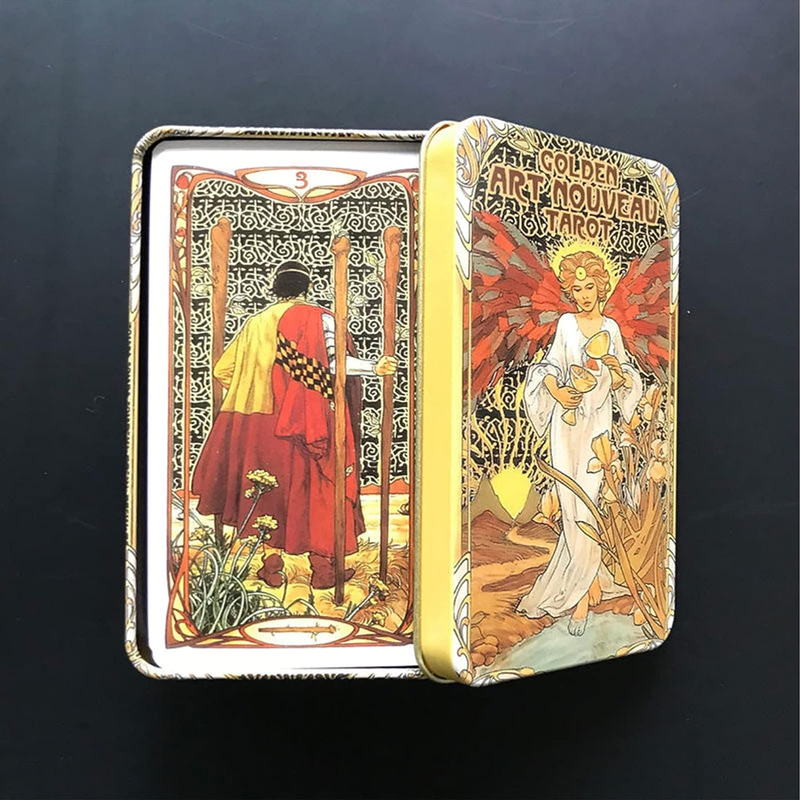 New Golden Art Nouveau Tarot in Tin