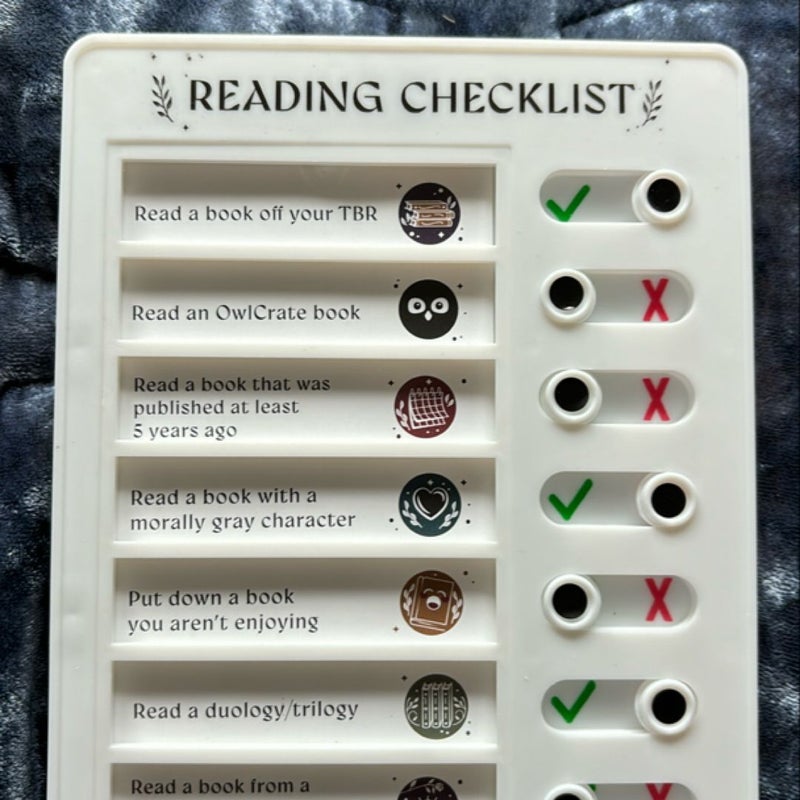 Owlcrate Exclusive Reading Checklist 