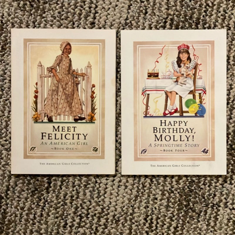 BUNDLE-Vintage Anerican Girl books: Meet Felicity and Happy Birthday, Molly! 
