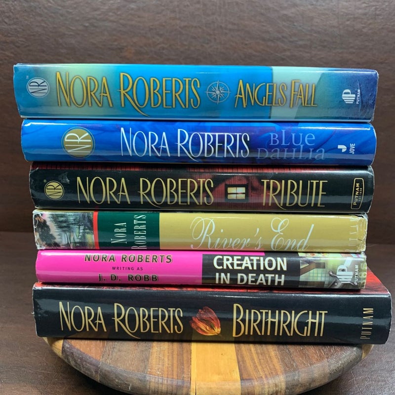 Nora Roberts Romantic Suspense HC Books Birthright,Tribute,Rivers End, Lot Of  6