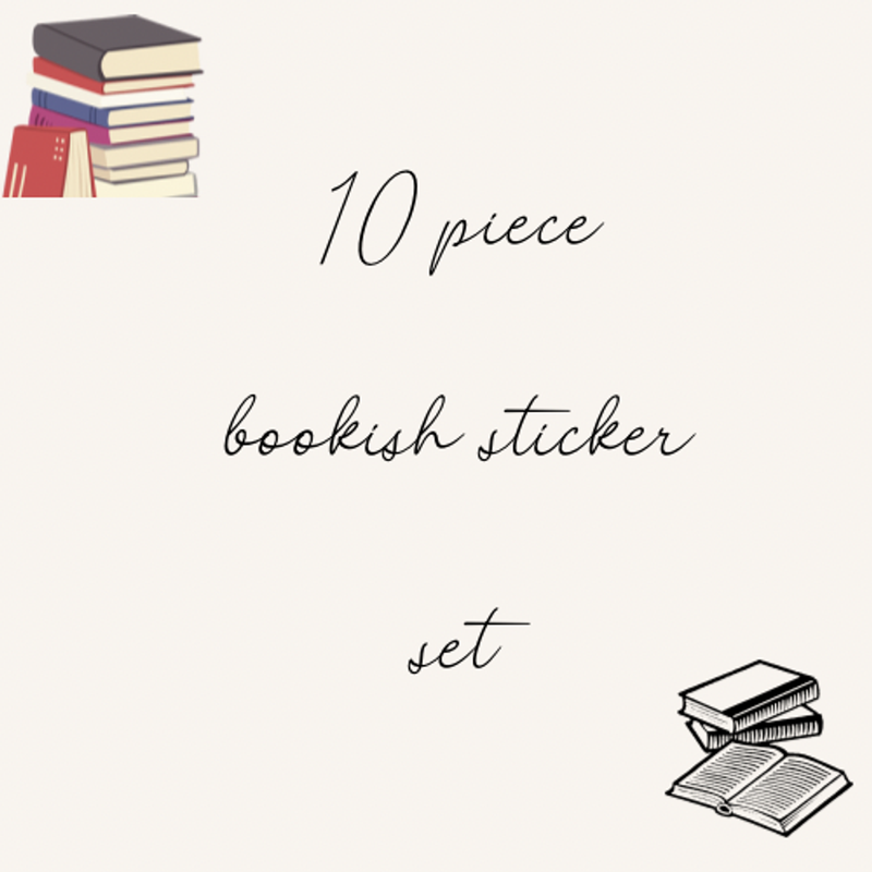 10 piece bookish stickers set