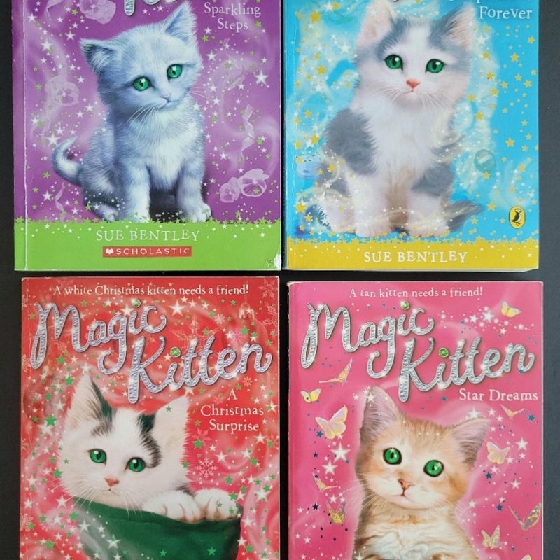 MAGIC PUPPY PONY BUNNY KITTEN VINTAGE LOT SCHOLASTIC BOOKS SUE BENTLEY WITH POSTER