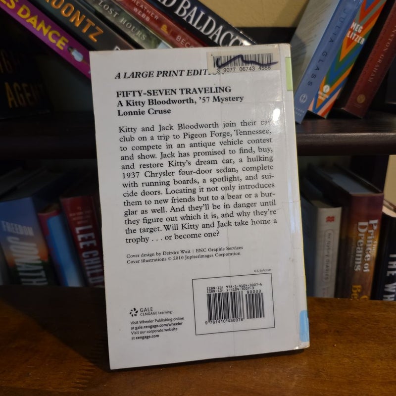 LARGE PRINT Fifty-Seven Traveling, Kitty Bloodworth Mystery #2 (ex-library)