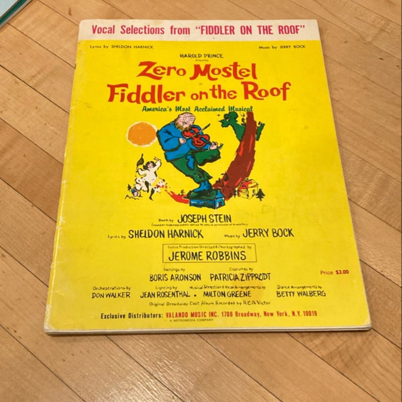 Vocal Selections from “Fiddler on the Roof”