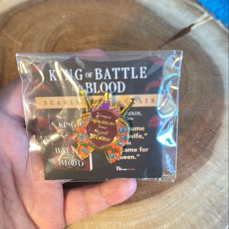 King of Battle and Blood by Scarlett St. Clair enamel pin